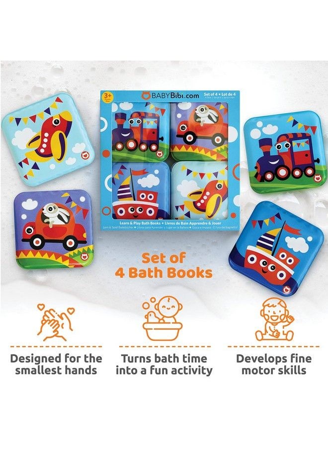 BabyBibi Floating Baby Bath Books Transport Themed Bath Books For Babies Infants Waterproof Mold Free Bath Toys For Learning & Early Education  - Image 3