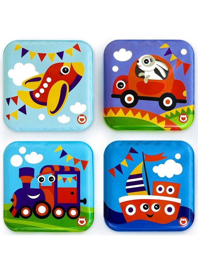BabyBibi Floating Baby Bath Books Transport Themed Bath Books For Babies Infants Waterproof Mold Free Bath Toys For Learning & Early Education  - Image 1