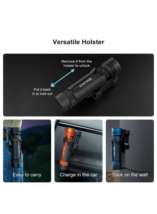 أولايت مصباح يدوي Olight Seeker 4 Pro قابل للشحن بتقنية LED، مصباح عالي الطاقة بقوة 4600 لومن، شعاع 260 متر، للاستخدام اليومي، التخييم، المشي لمسافات طويلة، الطوارئ - Image 5
