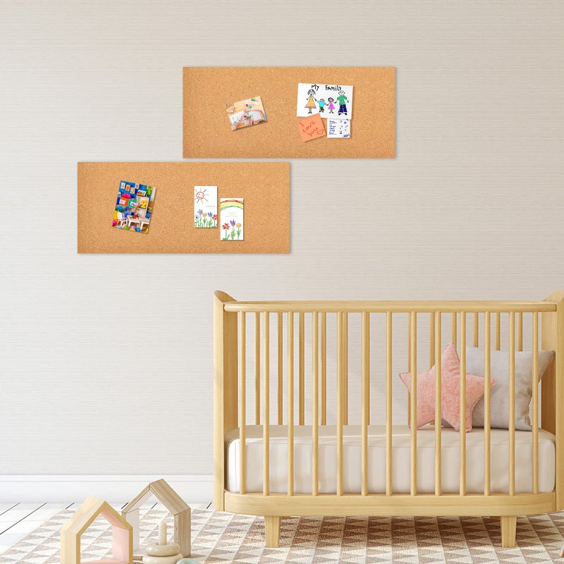 Aitakatta 17x8 Cork Board Tiles Bulletin Board, 1/2" Thick Self-Adhesive Cork Boards for Walls, Cork Tiles Vision Board for Home, Office, School, Bulletin Board Decorations(12mm,2pc) - Image 4