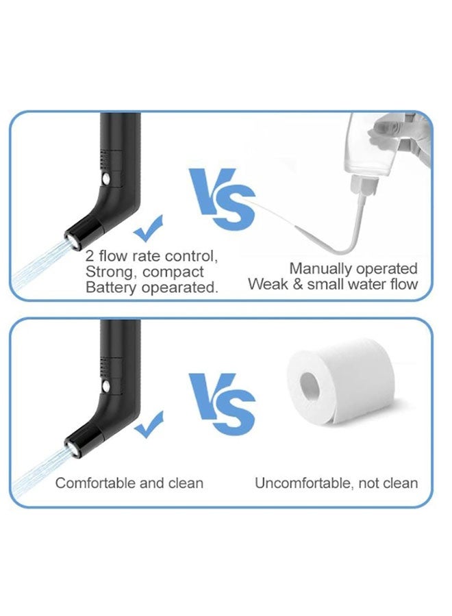 Portable Electric Bidet shattaf with 1.2m Hose and 2.3L Container Plastic Bag 10L (Foldable) - Rechargeable, Compact, and Versatile Personal Hygiene Solution for Travel, Home, Baby Care, Camping, and More, Black - Image 3