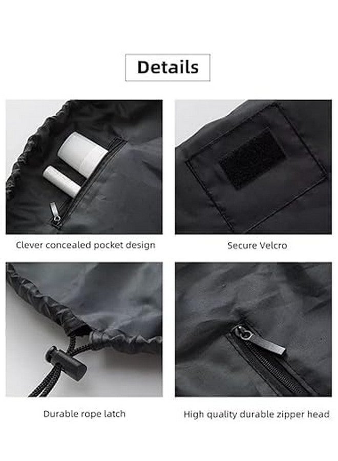 Keetly Stylish Portable Lazy Cosmetic Bag with Drawstrings | Convenient & Waterproof Makeup Pouch for Girls | Large Capacity Storage Pouches | Toiletry Bags for Women(Flower Black) - Image 2