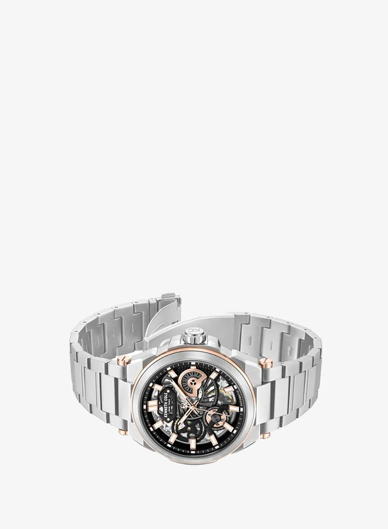 Kenneth Cole New York Downtown Men's 42mm Automatic Watch with Black Dial & Stainless Steel Bracelet