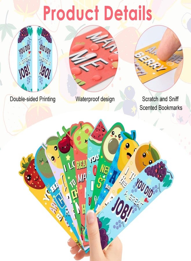 OFIFO® 10PCS Fruit Scented Scratch and Sniff Bookmarks, Cute Cartoon Bookmarks for Kids and Adults, Fun Reading Accessories, Classroom Rewards Or Gift Supplies - Image 3