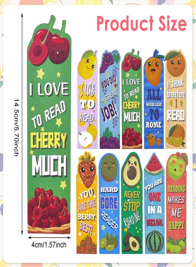 OFIFO® 10PCS Fruit Scented Scratch and Sniff Bookmarks, Cute Cartoon Bookmarks for Kids and Adults, Fun Reading Accessories, Classroom Rewards Or Gift Supplies - Image 2