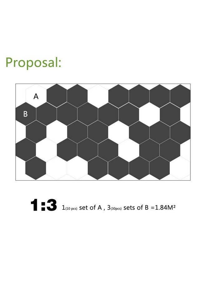 Alwayspon 10 Pcs Hexagon Nonslip Vinyl Floor Sticker For Home Decor Peel And Stick Selfadhesive Wallpaper Sticker For Living Room Kitchen Bathroom 7.9X9.1Inch 088  - Image 5