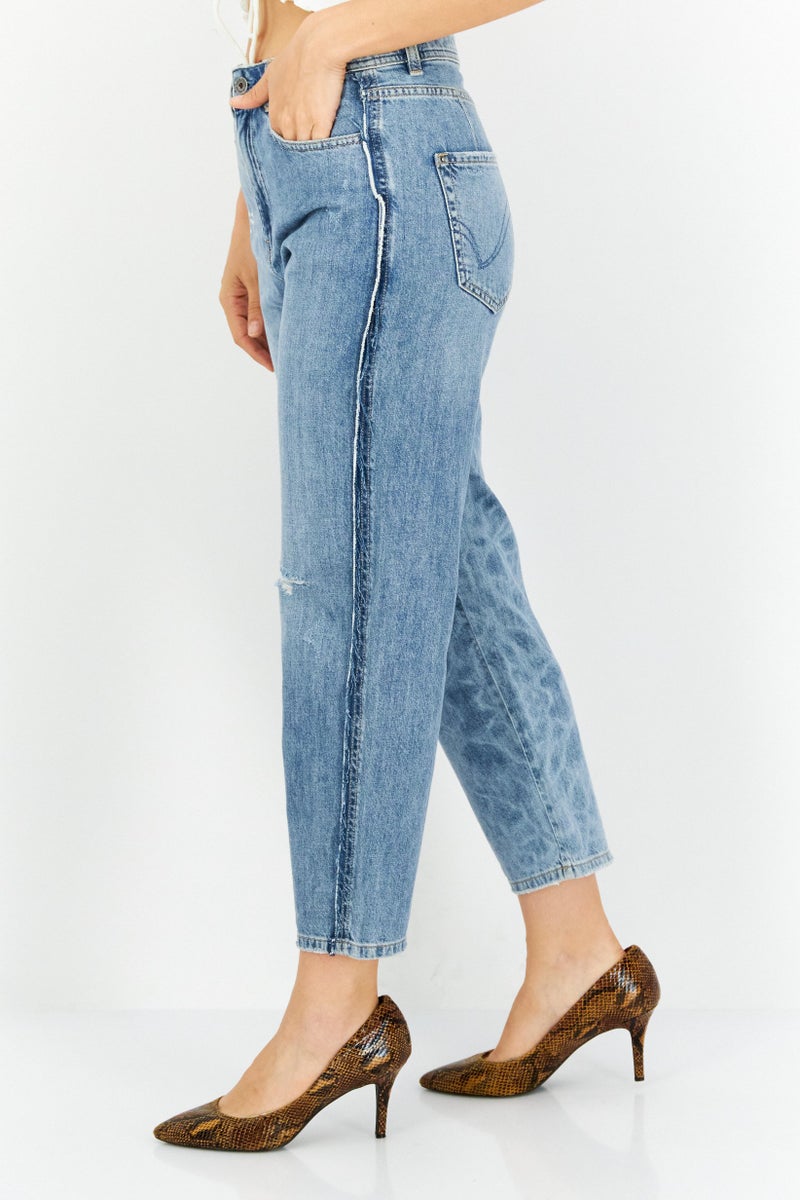 ONLY جينز نسائي بقصة عادية، مغسول وغير قابل للتمدد، أزرق فاتح - Image 2