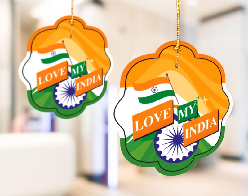 TOYXE I Love My India Paper Hanging Independence Day | Republic Day Decoration Set of 10 Pieces - Image 1