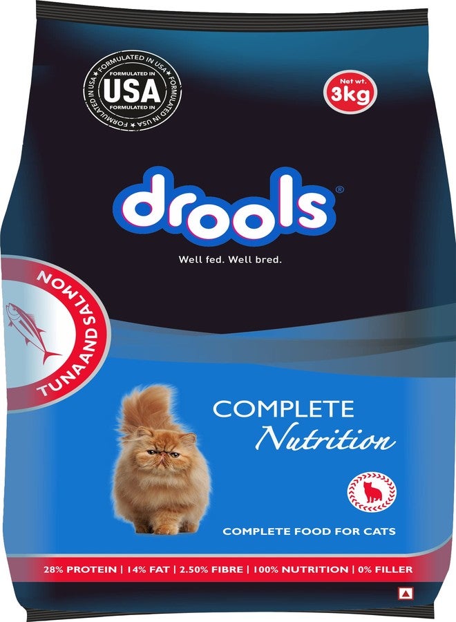 Drools Adult Dry Cat Food ,Tuna and Salmon Flavour 3kg Pack - Image 1