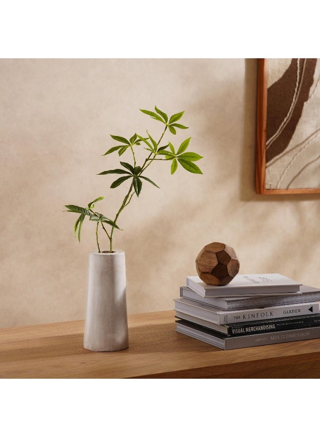 Pan Home مزهرية نوفا من خشب المانجو 9.75X9.75X20 سم - غسيل أبيض - Image 1