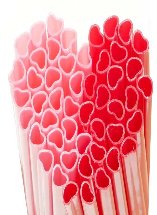 Rbenxia 100PCS Heart Shaped Straws Cute Drinking Straws Mixed Pink Red Heart Disposable Straws for Romantic Celebrations Valentine's Day Wedding Birthday Parties Special Occasions Cocktail Supplies - Image 1