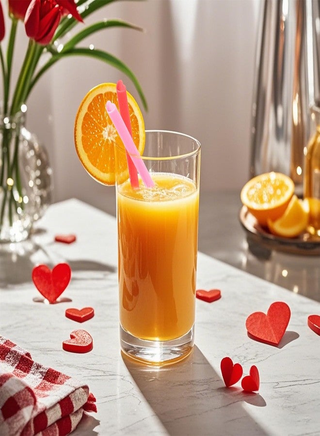 Rbenxia 100PCS Heart Shaped Straws Cute Drinking Straws Mixed Pink Red Heart Disposable Straws for Romantic Celebrations Valentine's Day Wedding Birthday Parties Special Occasions Cocktail Supplies - Image 4