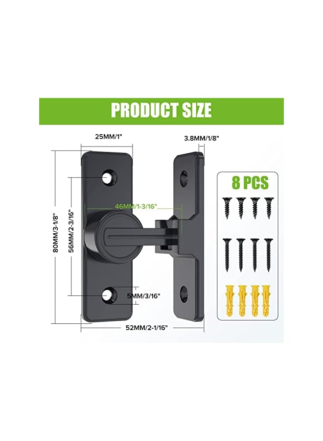 promass 90 Degree Right Angle Door Lock, Heavy Duty Flip Door Latch Bolt Lock cam Lock Door and Window Push-Pull Lock Rod Bolt barn Push-Pull Door Lock - Image 5