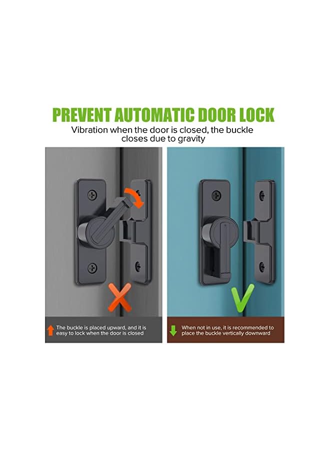 promass 90 Degree Right Angle Door Lock, Heavy Duty Flip Door Latch Bolt Lock cam Lock Door and Window Push-Pull Lock Rod Bolt barn Push-Pull Door Lock - Image 4