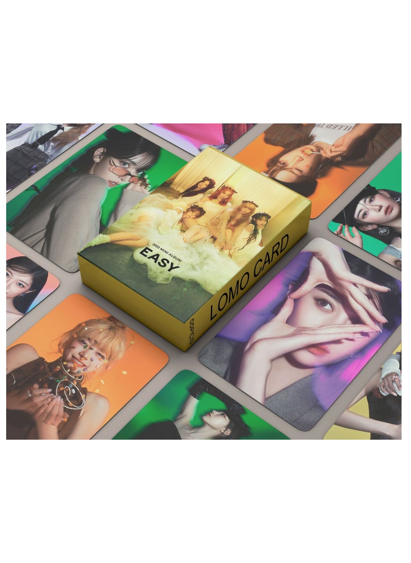 EHOME 55Pcs LE SSERAFIM 3rd Mini Album EASY Lomo Card  - Image 1