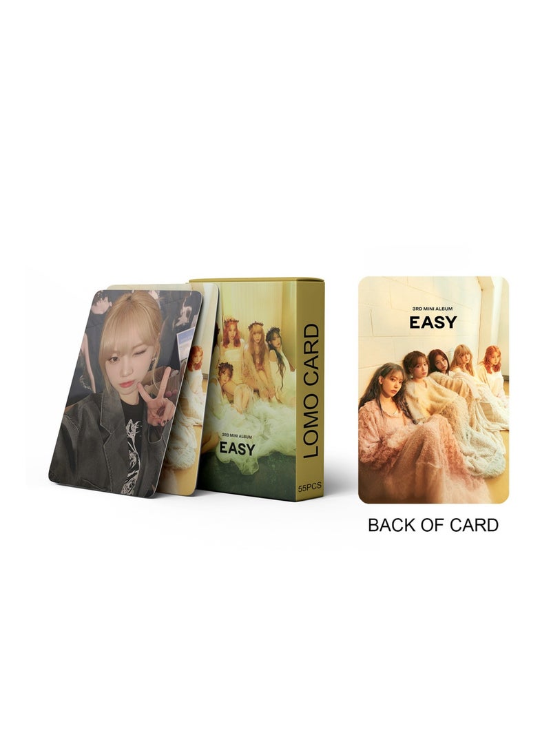 EHOME 55Pcs LE SSERAFIM 3rd Mini Album EASY Lomo Card  - Image 3