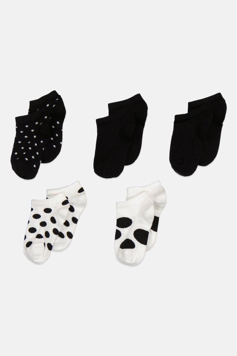 bebe Kids Girl 3 Pair Allover Print Ankle Socks, Multicolor - Image 1