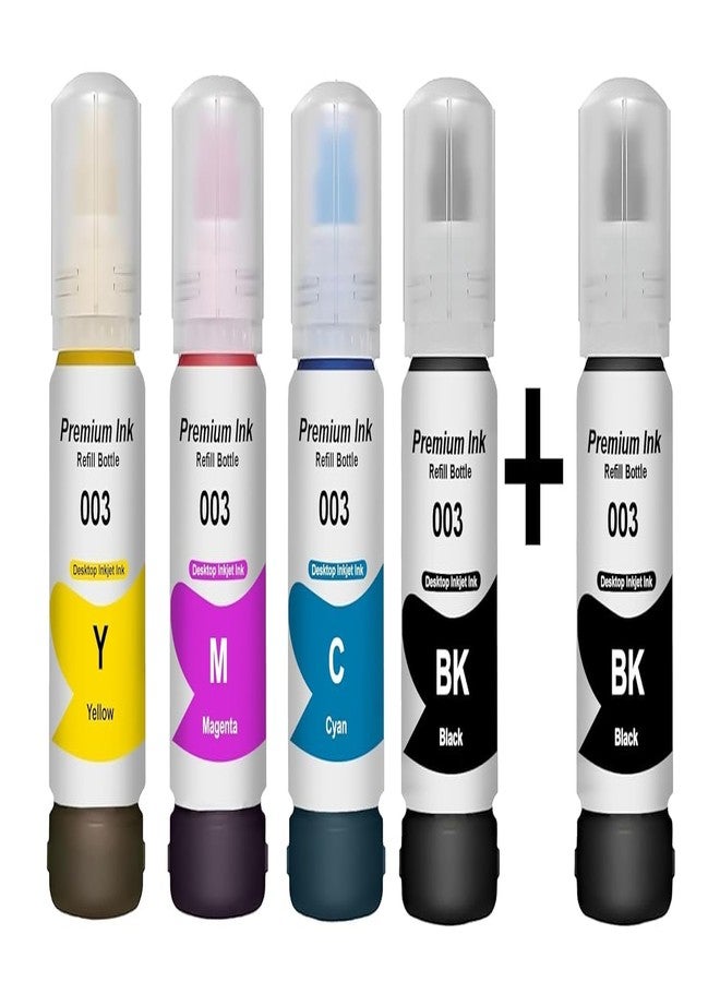 Hynear 001/003 Refill Ink Bottle Suitable for Epson L3110, L3150, L5190, L1110, L4150, L6170, L4160, L6190, L6160 Printer (70ML X 2 Bottle/Black + 70ML X 3 Bottle/Color) - Image 1