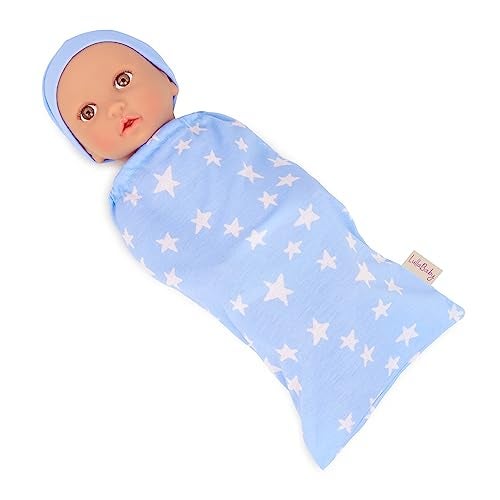 LullaBaby 14inch Realistic Baby Twin Dolls Sleep Sacks Fair Skin Tones Brown Eyes Star Floral Swaddles Hat Headband Toys for Kids Ages 2 Up - Image 5