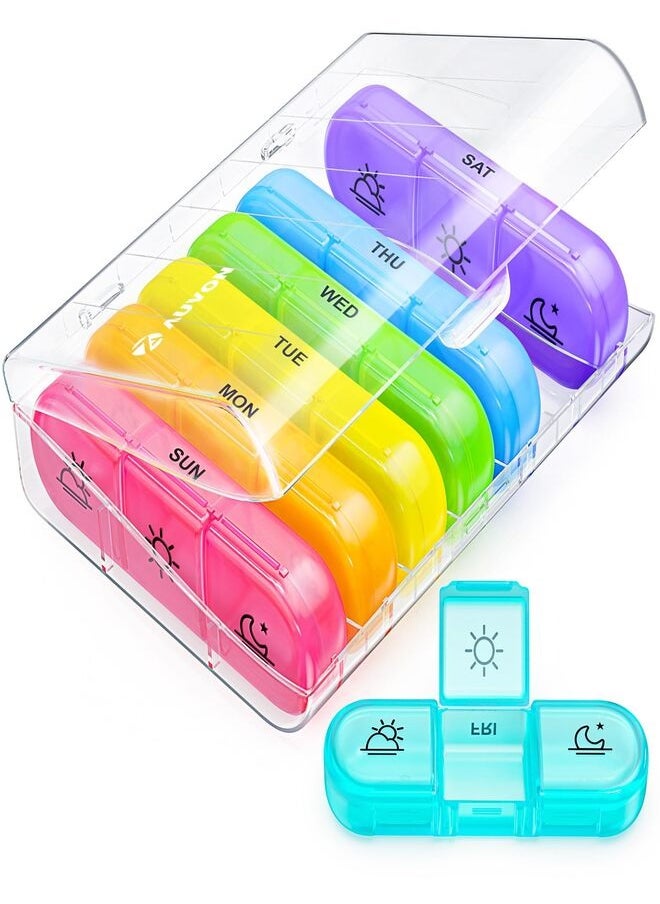 Generic Pill Organizer 3 Times a Day, Large Weekly Pill Case 7 Day, Daily Pill Box with 21 Compartments, Pill Dispenser Supplement Holder for Pills/Vitamin/Fish Oil  - Image 1