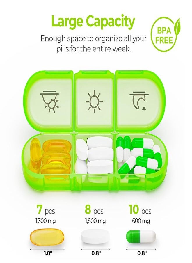 Generic Pill Organizer 3 Times a Day, Large Weekly Pill Case 7 Day, Daily Pill Box with 21 Compartments, Pill Dispenser Supplement Holder for Pills/Vitamin/Fish Oil  - Image 3