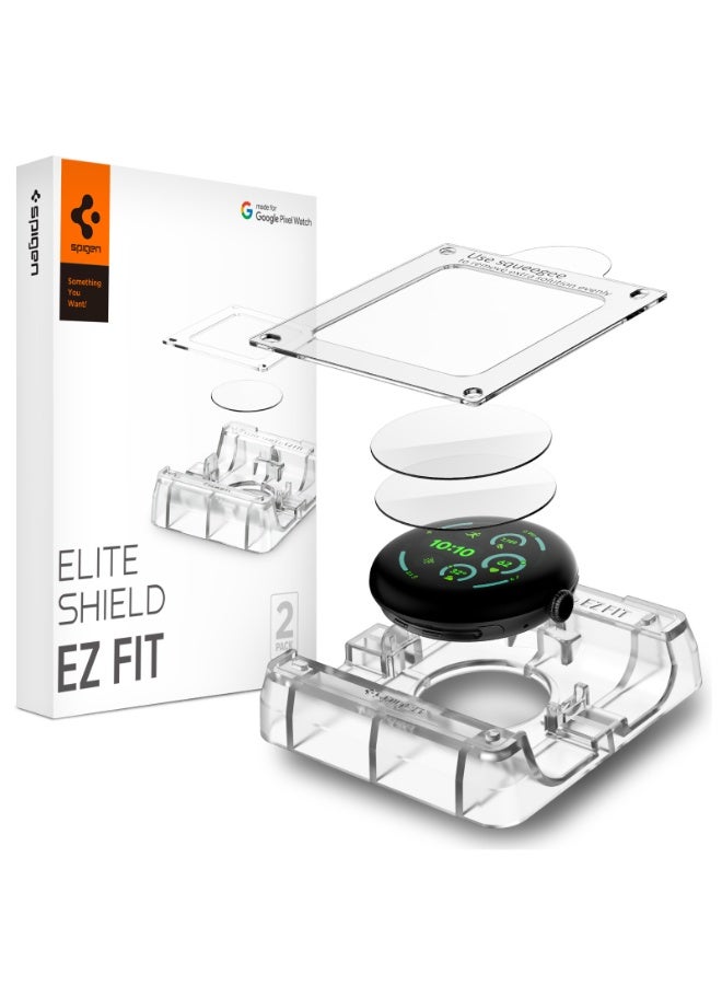 Spigen Elite Shield EZ Fit Pixel Watch 4 / 3 (45mm) Screen Protector Flexible Film [2 PACK] with Auto Align Install Kit - Image 1