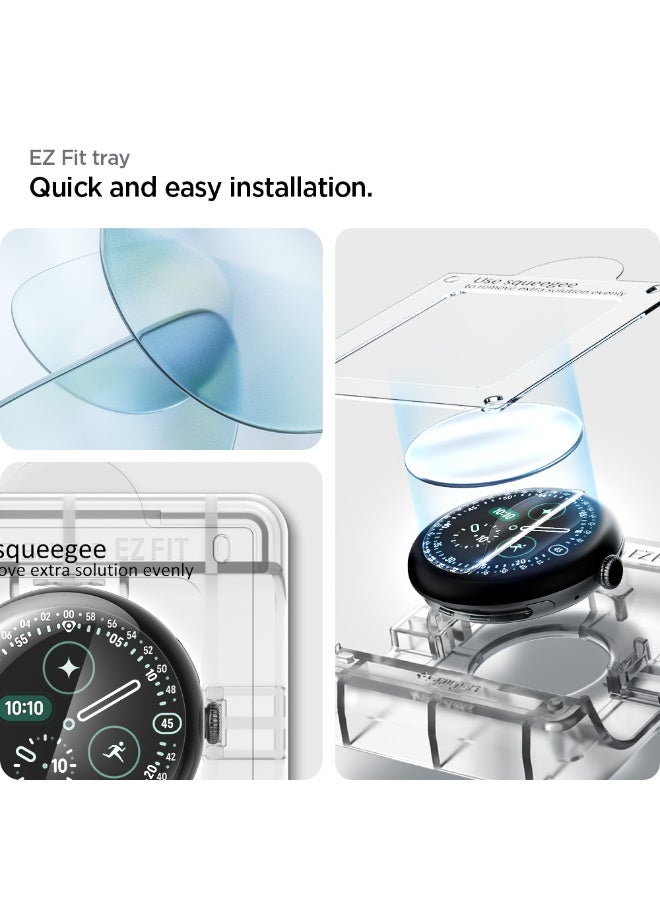 Spigen Elite Shield EZ Fit Pixel Watch 4 / 3 (45mm) Screen Protector Flexible Film [2 PACK] with Auto Align Install Kit - Image 3