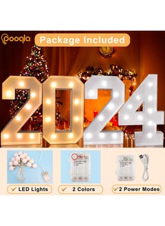 Pooqla Pooqla 3FT Light Up Marquee Numbers, Cool White and Warm White LED Large Lighted Marquee Numbers, Giant Mosaic Numbers for Balloons 1st 16th 21st Birthday Decoration Party Decor, LED Light Up Number 1  - Image 3