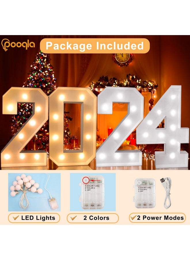 Pooqla - Pooqla 3FT Light Up Marquee Numbers, Cool White and Warm White LED Large Lighted Marquee Numbers, Giant Mosaic Numbers for Balloons 1st 16th 21st Birthday Decoration Party Decor, LED Light Up Number 1 - Image 1
