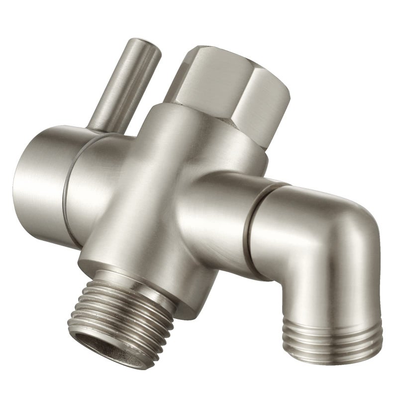 Shower Arm Diverter Valve Brass G12 3 Way Universal Bathroom Shower System Component Replacement for Handheld Shower Head and Fixed Spray Head Brushed Nickel