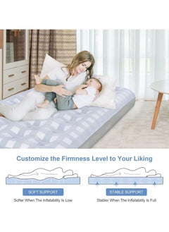 FULL JOY Double Size Inflatable Air Mattress for Camping - 9 Inch Height, Foldable with Waterproof Flocked Top - Portable Inflatable Air Mattress for Home/Travel/Housewarming Gift  - Image 3