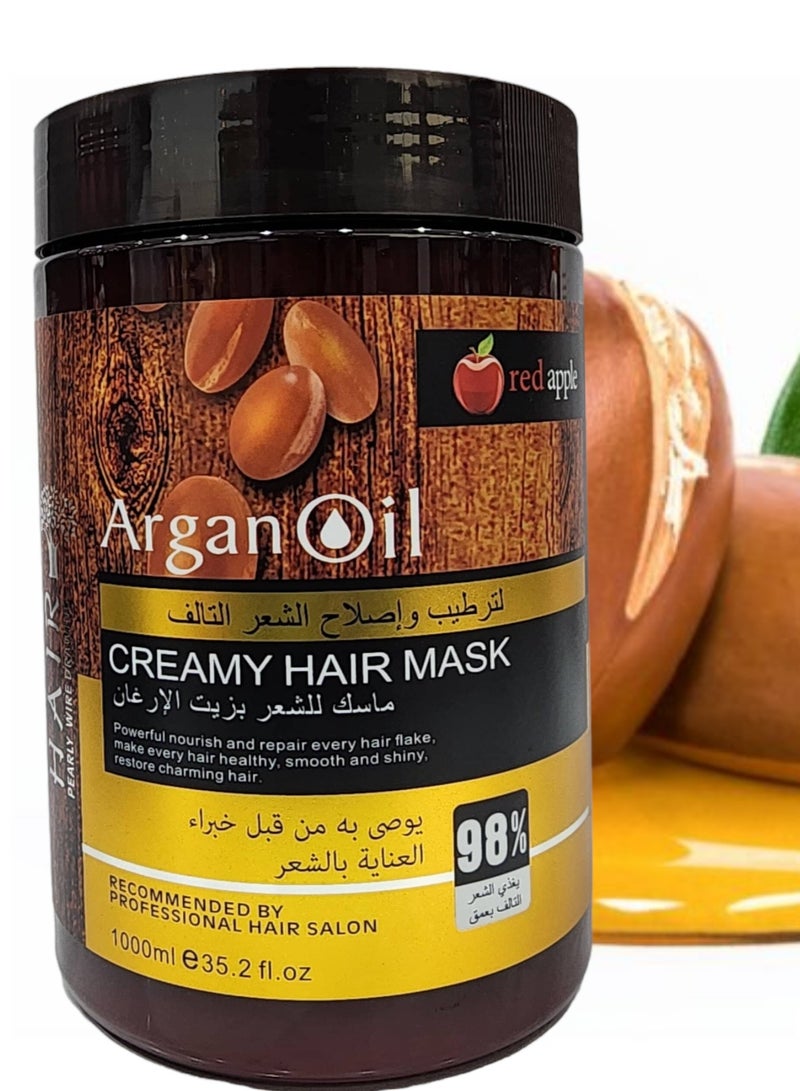 Red Apple Argan Oil Creamy Hair Mask 1000 ML - Image 1