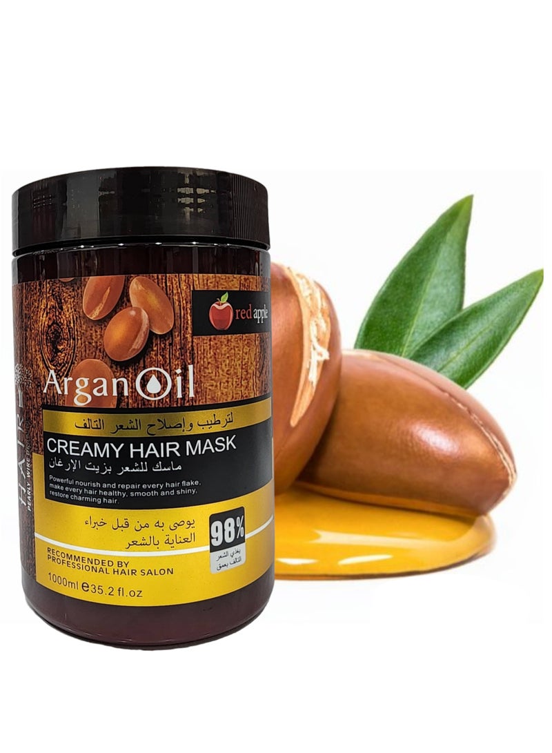 Red Apple Argan Oil Creamy Hair Mask 1000 ML - Image 3
