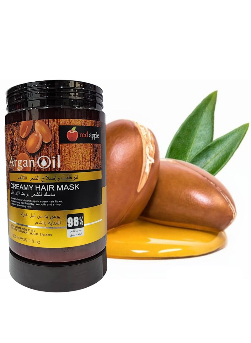 Red Apple Argan Oil Creamy Hair Mask 1000 ML - Image 2