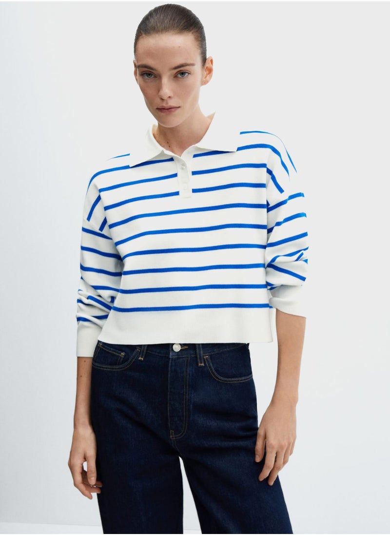 MANGO - Polo Neck Striped Sweater - Image 1