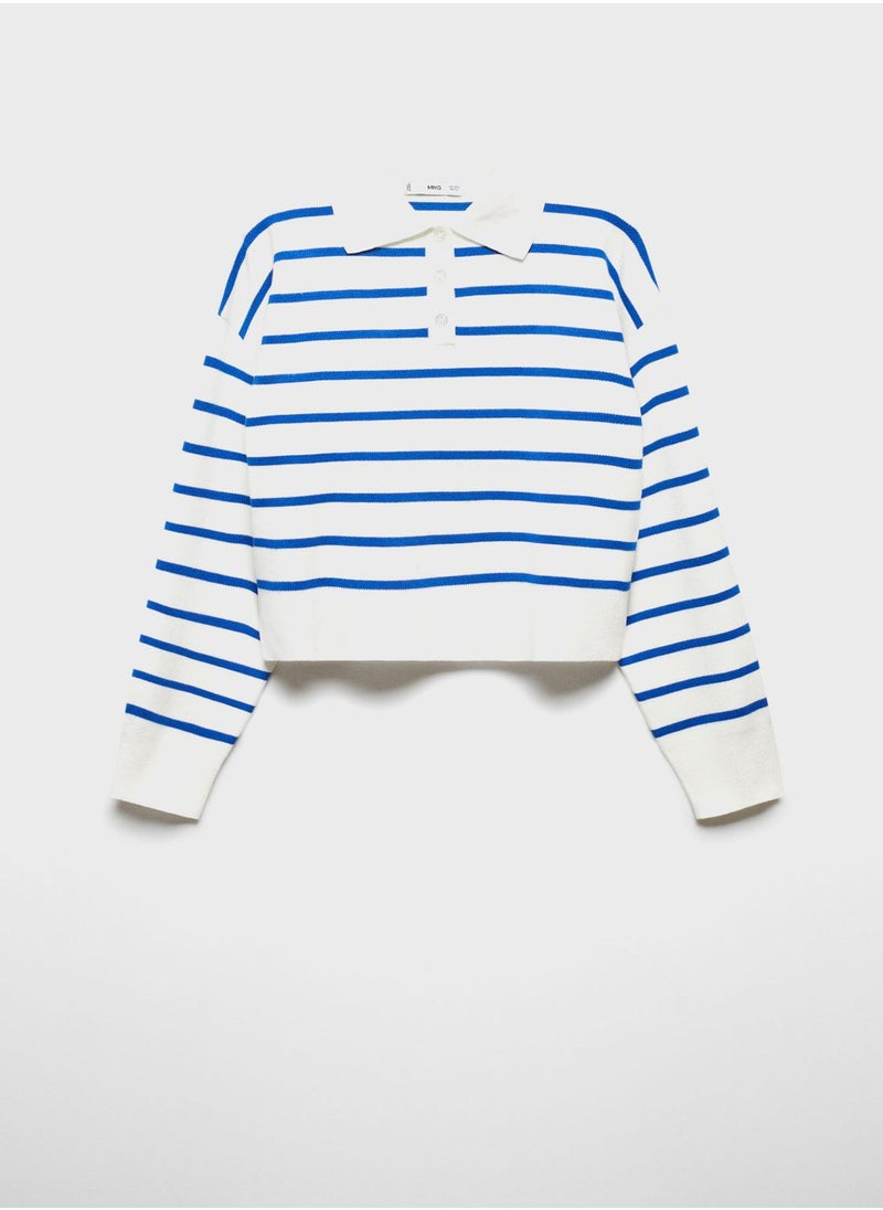 MANGO - Polo Neck Striped Sweater - Image 1
