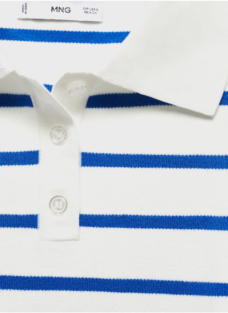 MANGO - Polo Neck Striped Sweater - Image 1