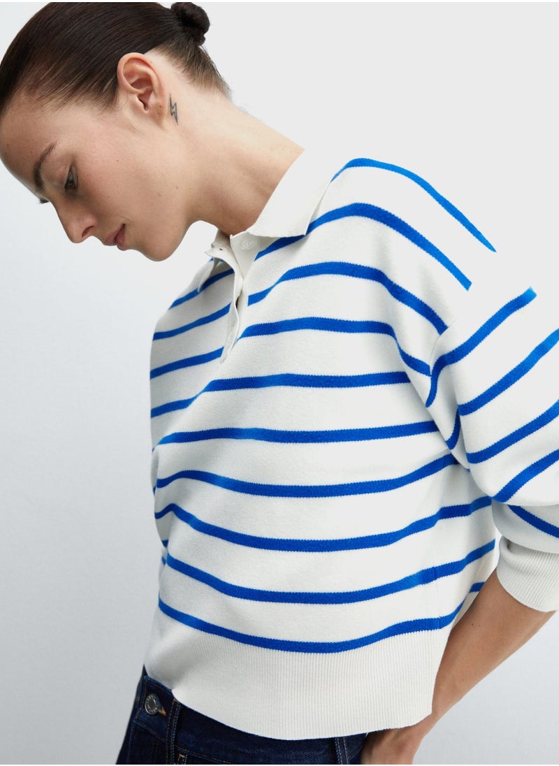 MANGO - Polo Neck Striped Sweater - Image 1