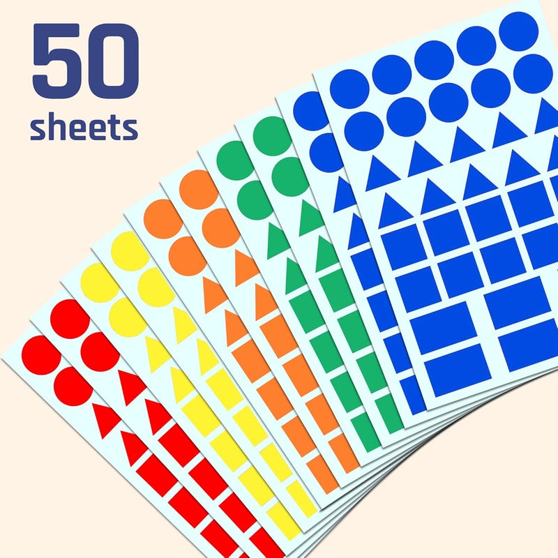 TownStix 1800 Pack  Colored Shape Stickers Labels 34  4 Shapes 5 Colors - Image 4