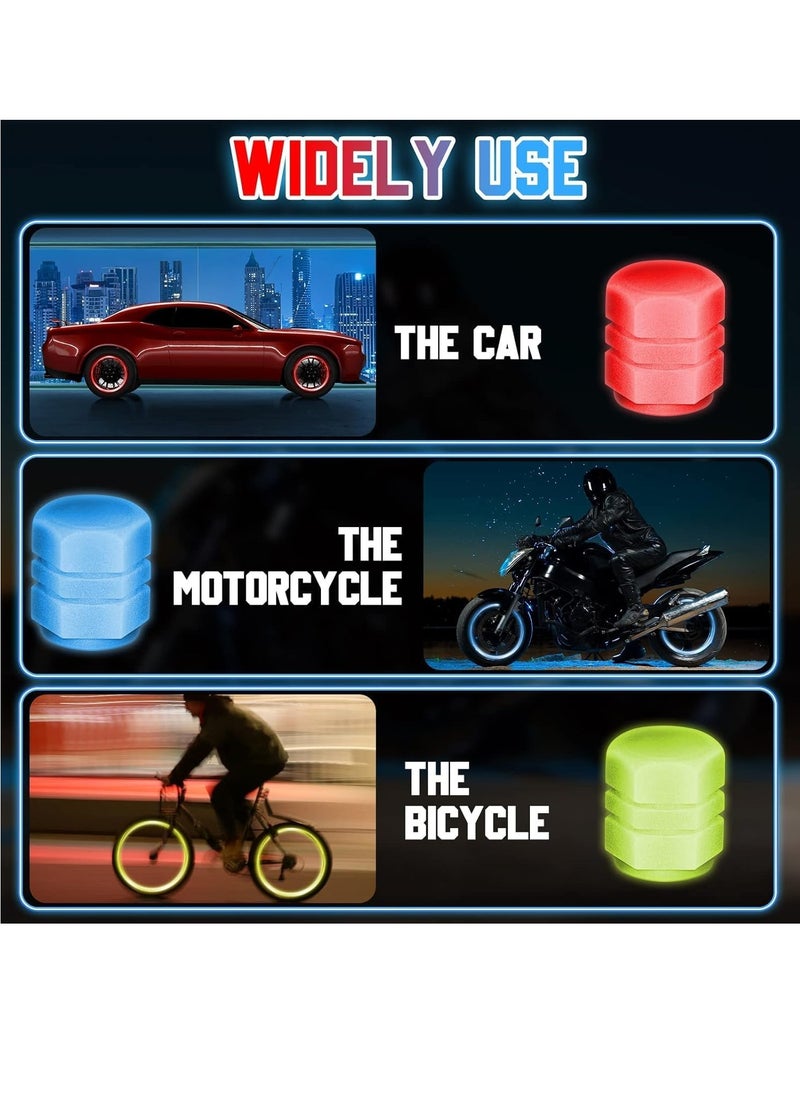 GUDOO 20Pcs Glow in The Dark Tire Valve Caps Glow in The Dark Valve Stem Caps Glow in The Dark Tire Caps Glow in The Dark Valve Caps for Most Cars Motorcycles Bicycles 20Pcs 5Colors  - Image 5
