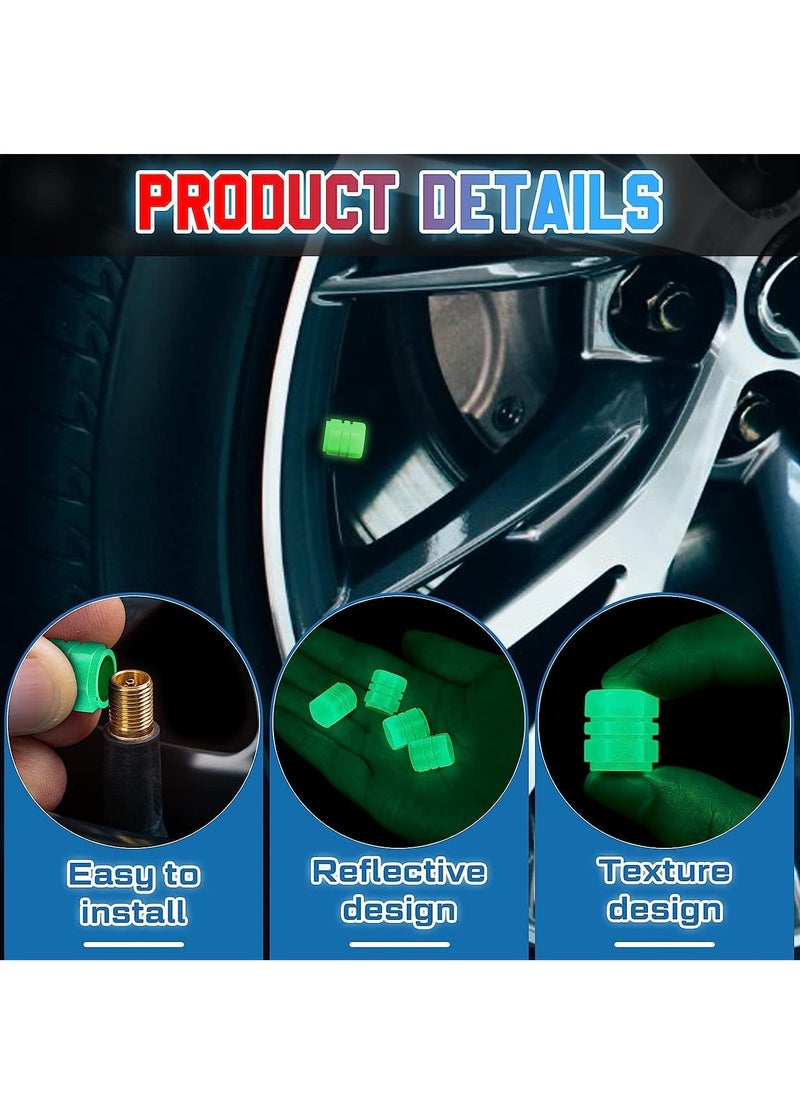 GUDOO 20Pcs Glow in The Dark Tire Valve Caps Glow in The Dark Valve Stem Caps Glow in The Dark Tire Caps Glow in The Dark Valve Caps for Most Cars Motorcycles Bicycles 20Pcs 5Colors  - Image 3