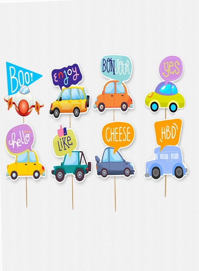 Suruchi Strokes Vehicle Birthday Decoration | Transport Theme Cup Cake Topper for Kids Car Theme Birthday Party - Image 1