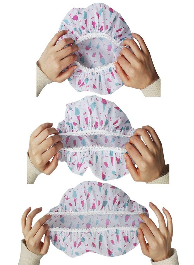 Aniann 11 Pieces Waterproof Shower Caps Elastic Reusable Plastic Bathing Hair Cap Lady Salon Hat for Kids Girls and Women, Assorted Patterns - Image 3