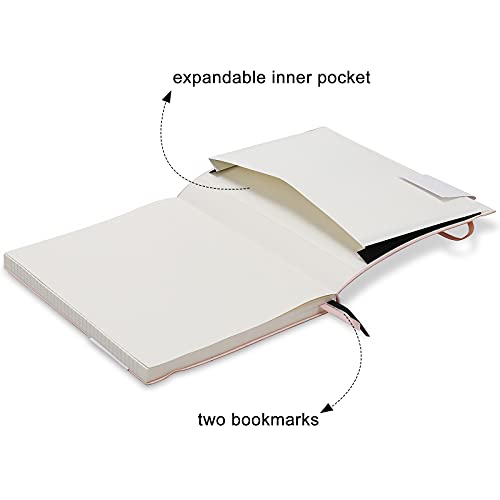 Wiisdatek B5 College Ruled Notebooks - 2 Pack B5 Large Journal Notebooks with 376 Numbered Pages,100gsm Thick Lined Paper,Soft PU Leather Cover,7.6 X 10 inch(BLACK) - Image 5