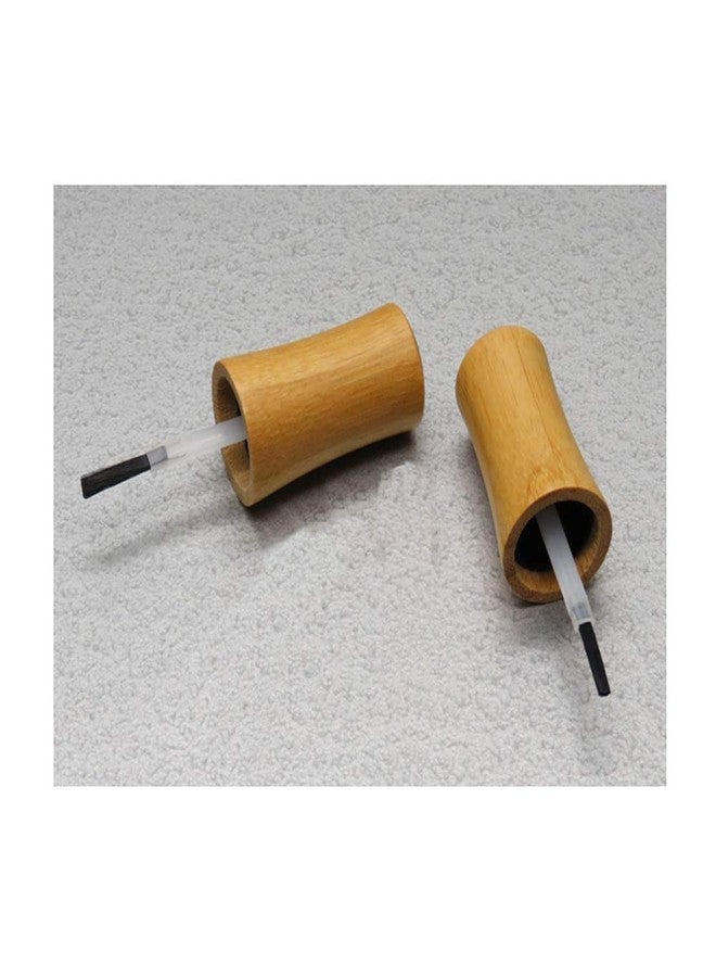 lasenersm 2 Pieces 15ml Empty Nail Polish Bottles with Bamboo Lid and Brush Refillable Nail Polish Glass Bottles Come with 1pc Mini Funnel - Image 4