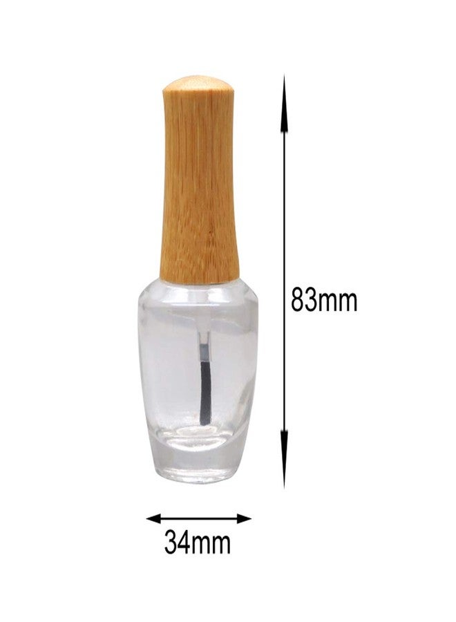 lasenersm 2 Pieces 15ml Empty Nail Polish Bottles with Bamboo Lid and Brush Refillable Nail Polish Glass Bottles Come with 1pc Mini Funnel - Image 2