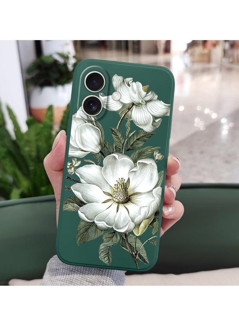 جراب لهاتف iPhone 16 Plus مقاوم للخدش مع بطانة من الألياف الدقيقة، غطاء هاتف سيليكون نحيف للغاية لهاتف iPhone 16 Plus بحجم 6.7 بوصة - لون القطن الأخضر. - Image 3