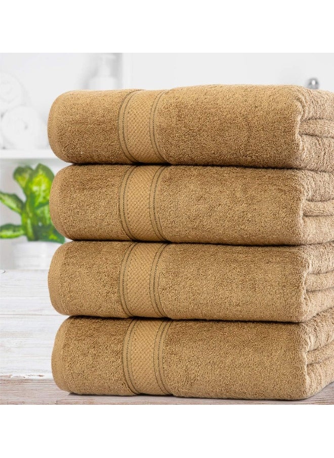 Bliss Casa Bliss Casa Cove Cotton Bath Towels 4 Pack 70 x 140 CM 500 GSM Cotton Bath Towel Set for Home Hotels Pool And Beach  - Image 1