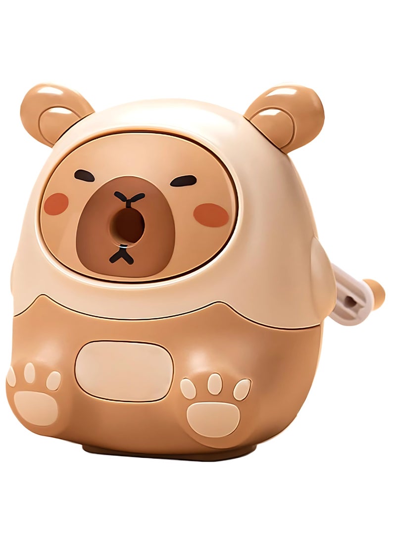 Twisoo Twisoo Capybara Pencil Sharpener – Cute Cartoon Capybara Manual Sharpener for Kids, Students, School, Home, and Office Supplies – Durable, Easy to Use, Compact Design ( Cream )  - Image 1
