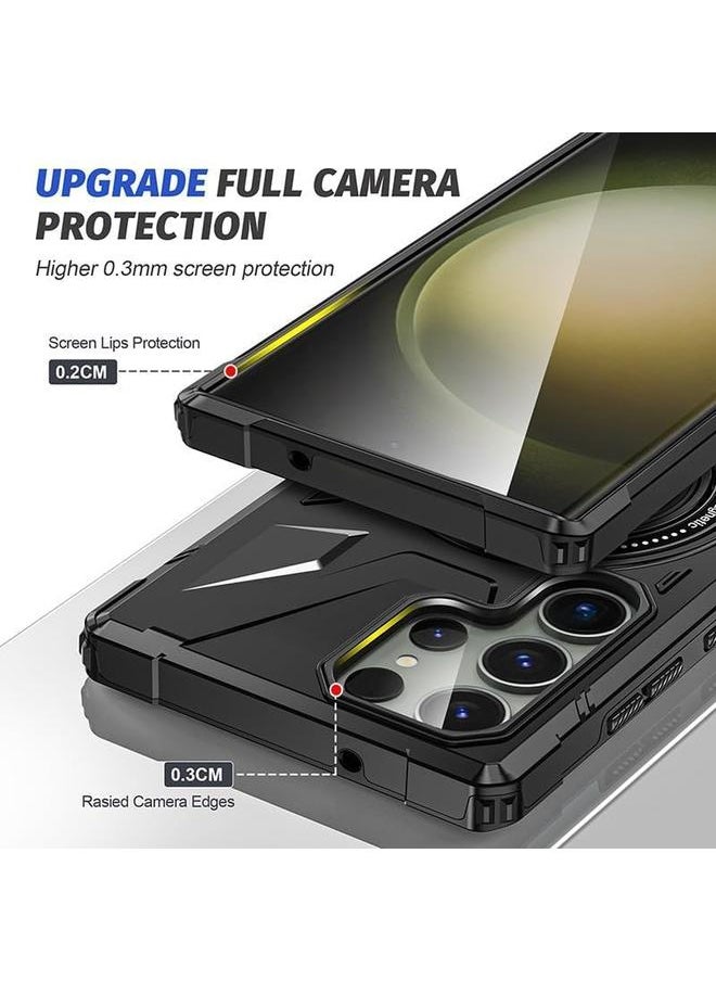 erorex For Galaxy S24 Ultra Case Heavy Duty Magnetic Stand Cover Compatible With Mag Safe 360 Rotatable Ring Stand Rugged Shock Armor Slim Phone Case For Samsung Galaxy S24 Ultra Gray  - Image 5